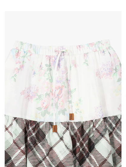 AYANAS Printed patchwork tiered skirt – women’s skirt