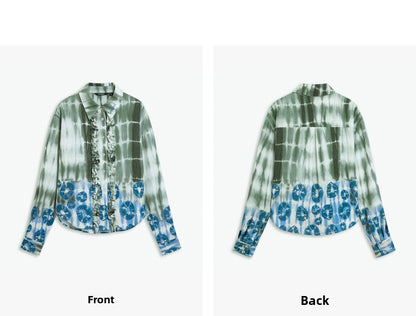 AYANAS Teal Tie-Dye Printed Women's Shirt Set