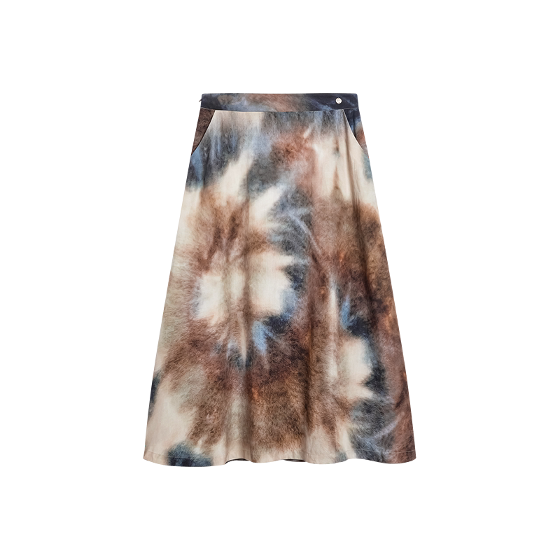 AYANAS Women's Tie-Dye Printed Shirt - Skirt Set