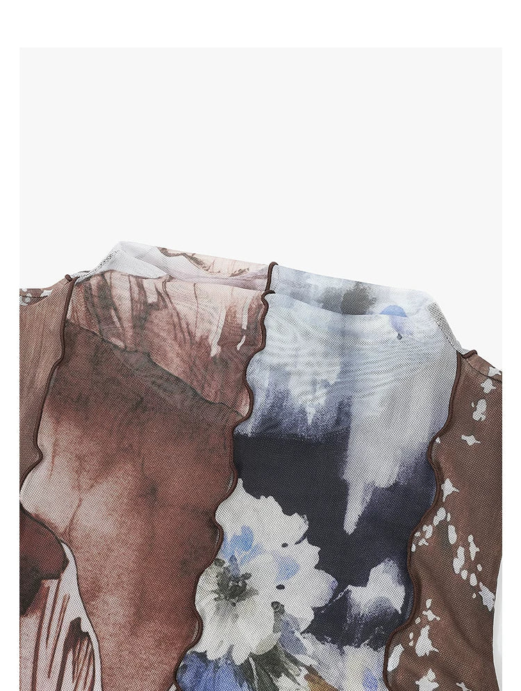 AYANAS Multicoloured patchwork floral print sleeveless dress