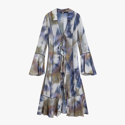 AYANAS Colourful spiral tie-dye ruffled women’s jacket