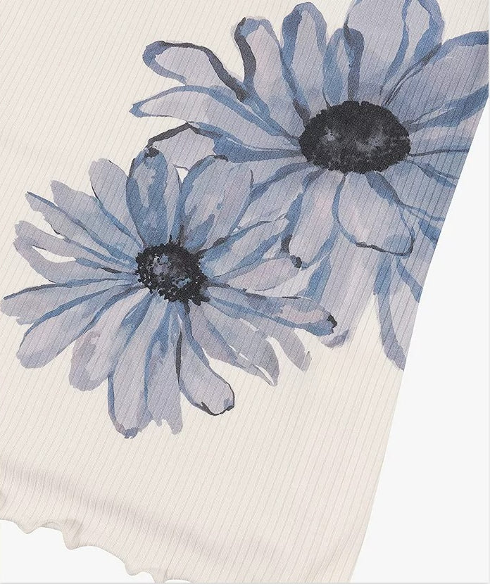 AYANAS T-shirt with daisy-print collar