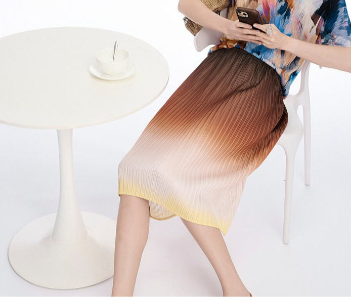 AYANAS Printed straight-cut midi skirt