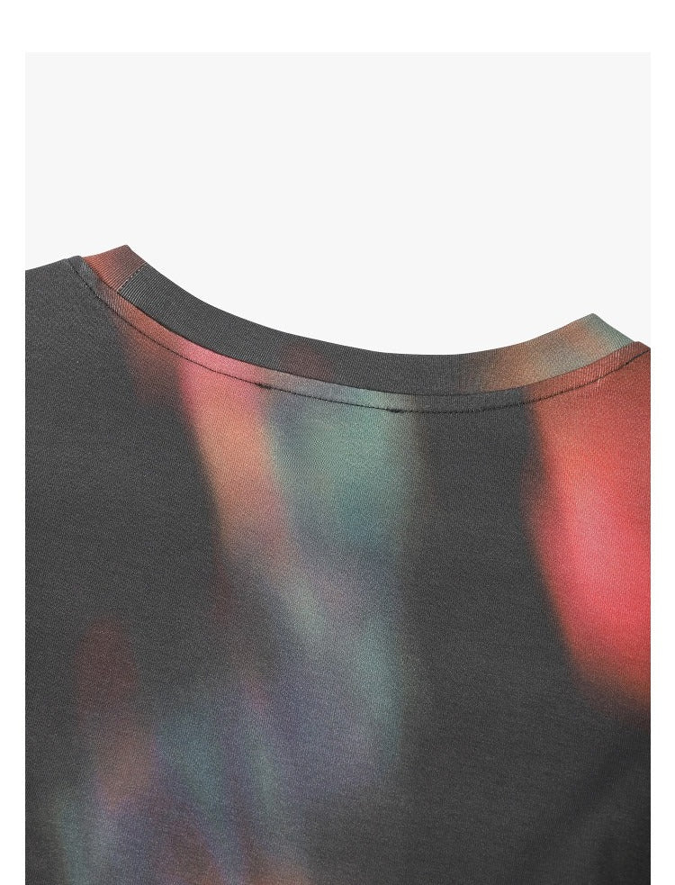 AYANAS  Women's Stretch Round-Neck Dress with Gradient Print