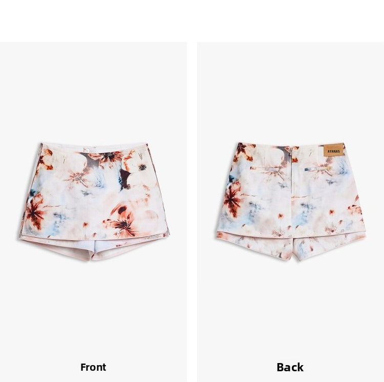 AYANAS Floral-Print Skirt-Pants: Women's Casual Pants