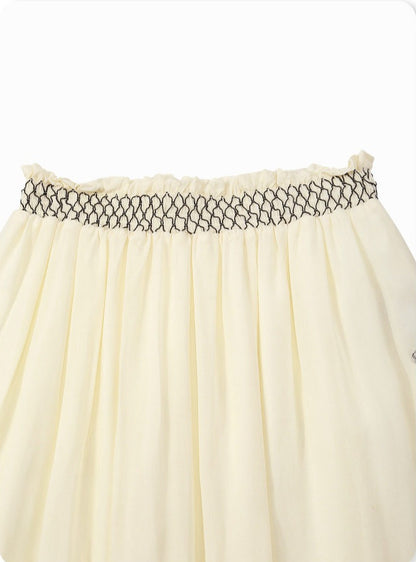 AYANAS French-inspired embroidered midi skirt