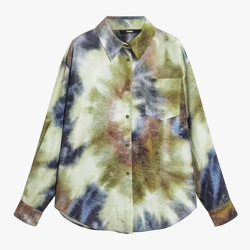 AYANAS Women's Tie-Dye Printed Shirt - Skirt Set