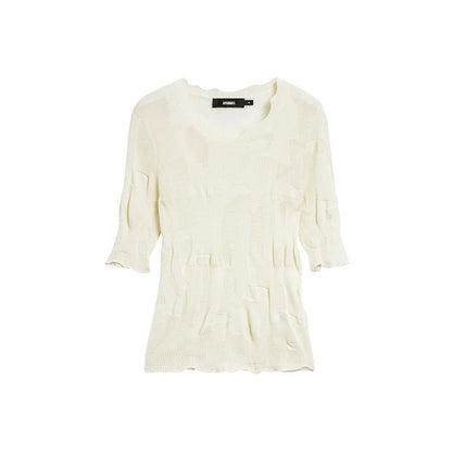 AYANAS Beige women's knit sweater shirt