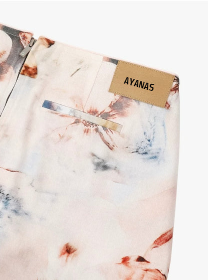 AYANAS Floral-Print Skirt-Pants: Women's Casual Pants